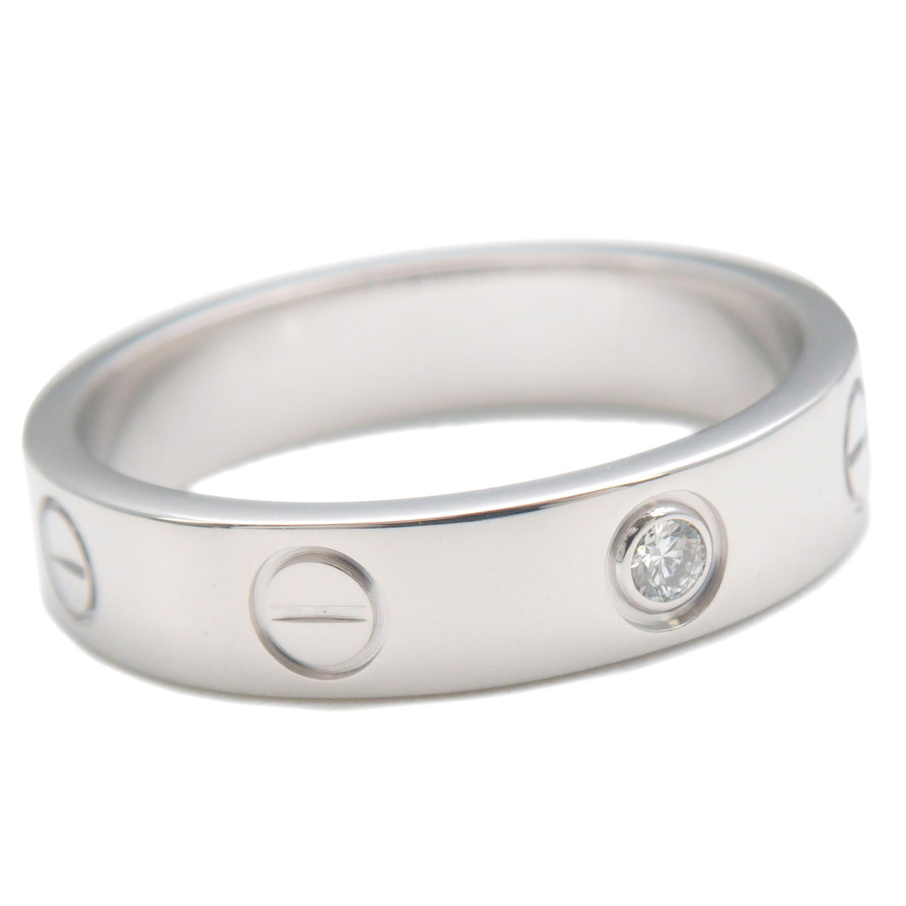 Cartier Mini Love 1P Diamond Ring K18WG White Gold