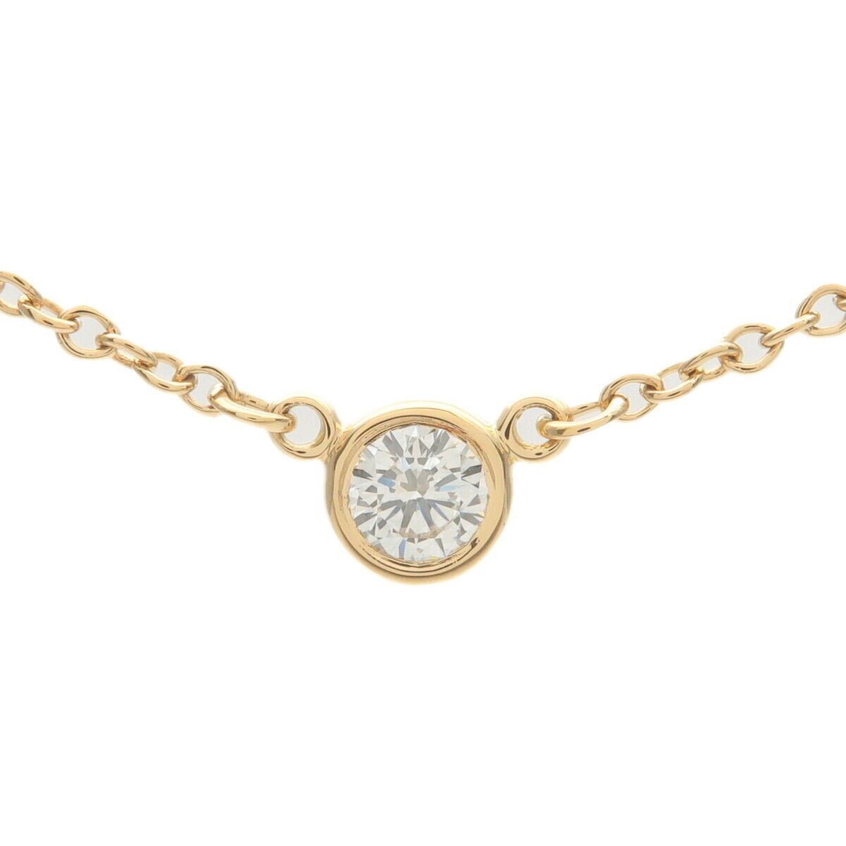 Tiffany  Co. By the Yard 1P Diamond Necklace 0.08ct K18YG