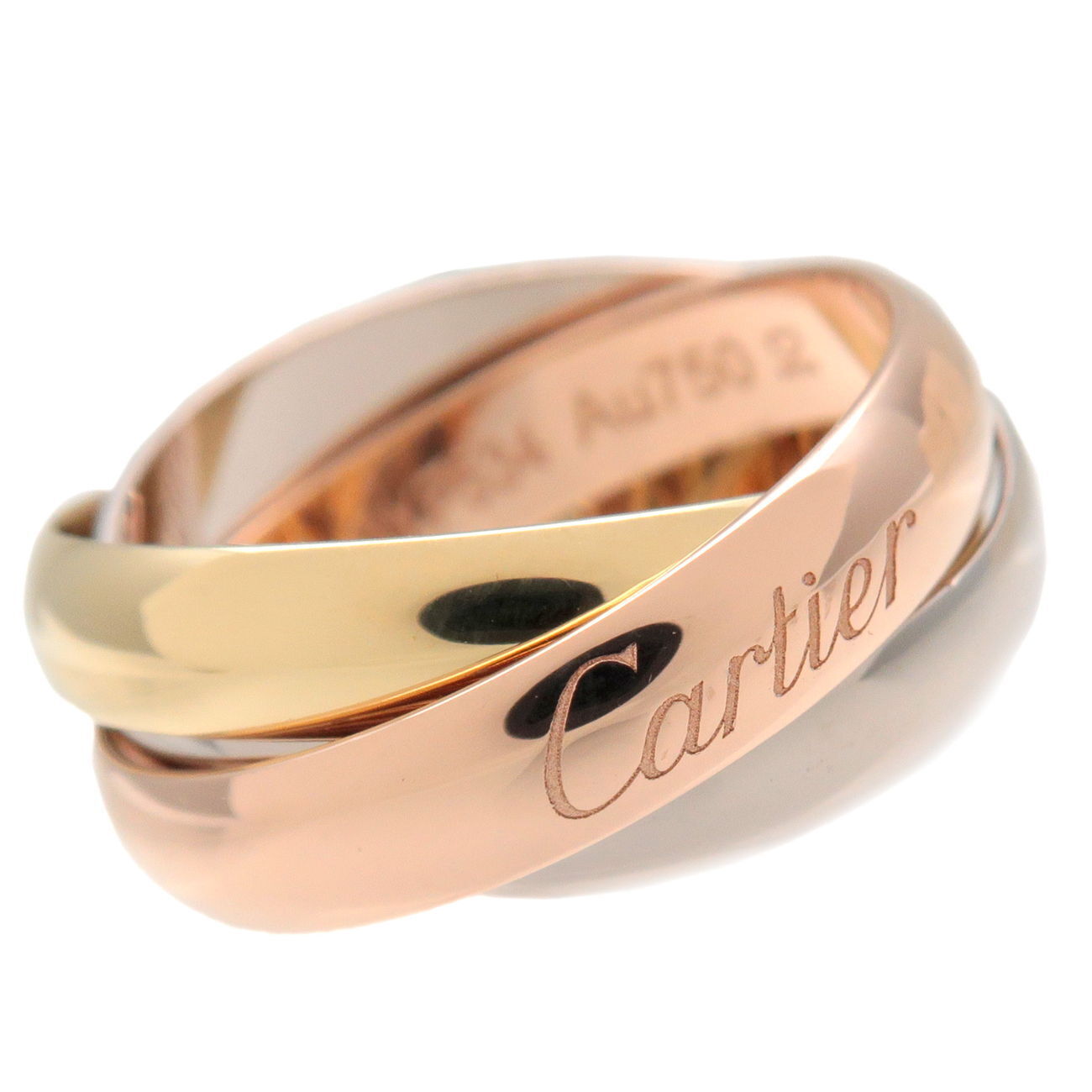 Auth Cartier Trinity Ring MM K18 750YG/WG/PG
