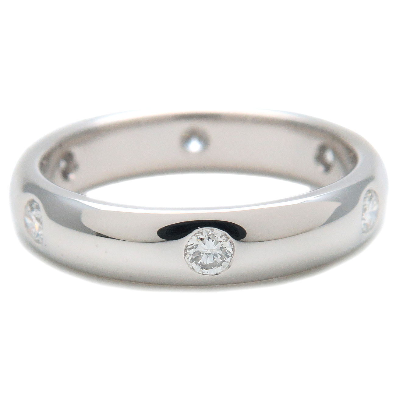 Auth Cartier Stella 6P Diamond Ring K18WG 750WG White Gold