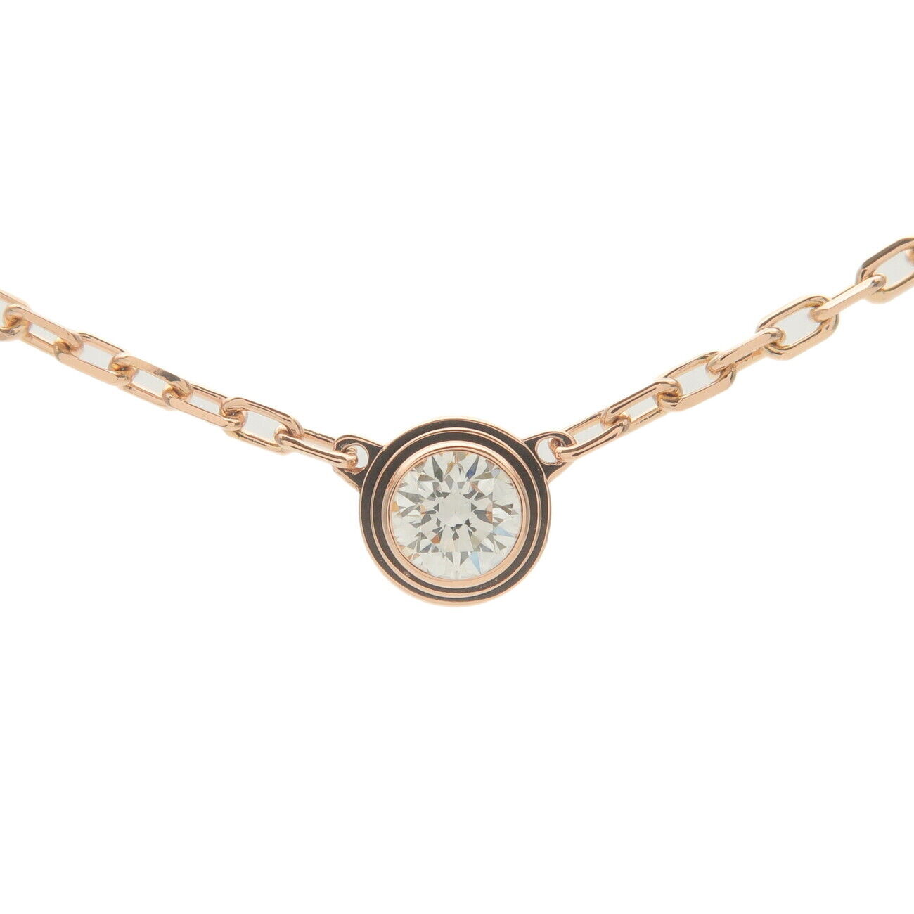 Cartier Diamants Légers Necklace SM 1P Diamond 0.09ct K18 RoseGold