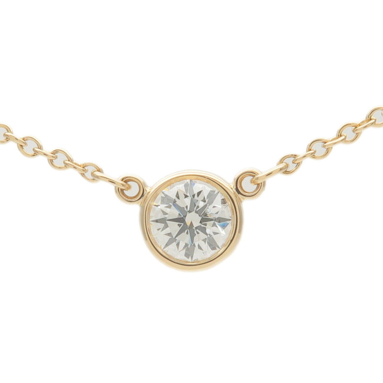 Tiffany  Co. By the Yard 1P Diamond Necklace Yellow Gold