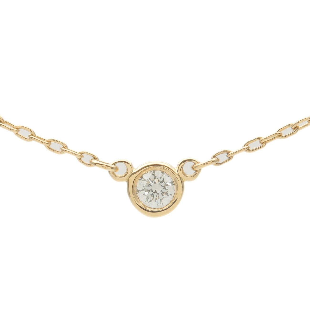Tiffany  Co. By the Yard 1P Diamond Necklace 0.05ct K18 Yellow Gold