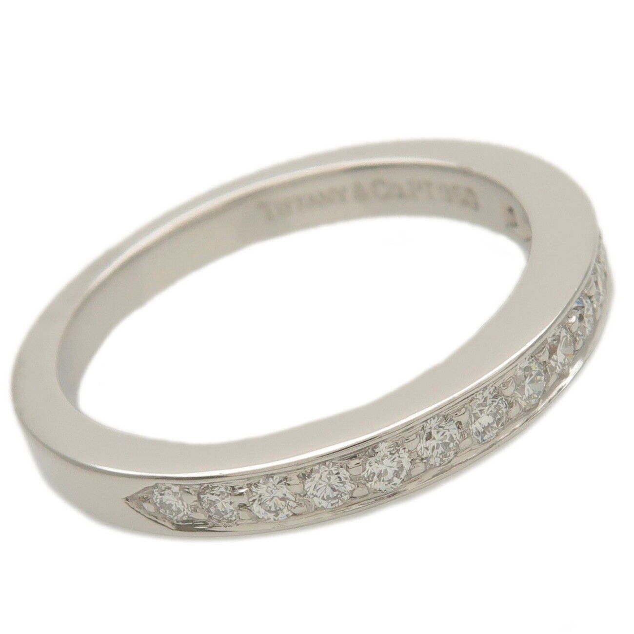 Tiffany  Co. Half Eternity Diamond Ring PT950 Platinum
