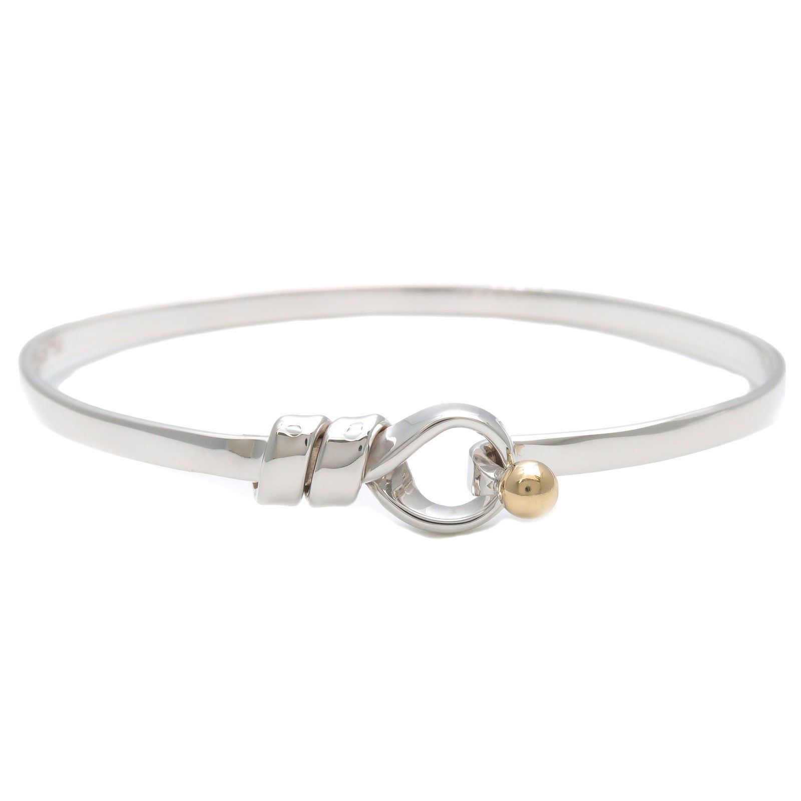 Tiffany  Co . Flat Wire Bangle Silver SV925 K18YG Yellow Gold Used