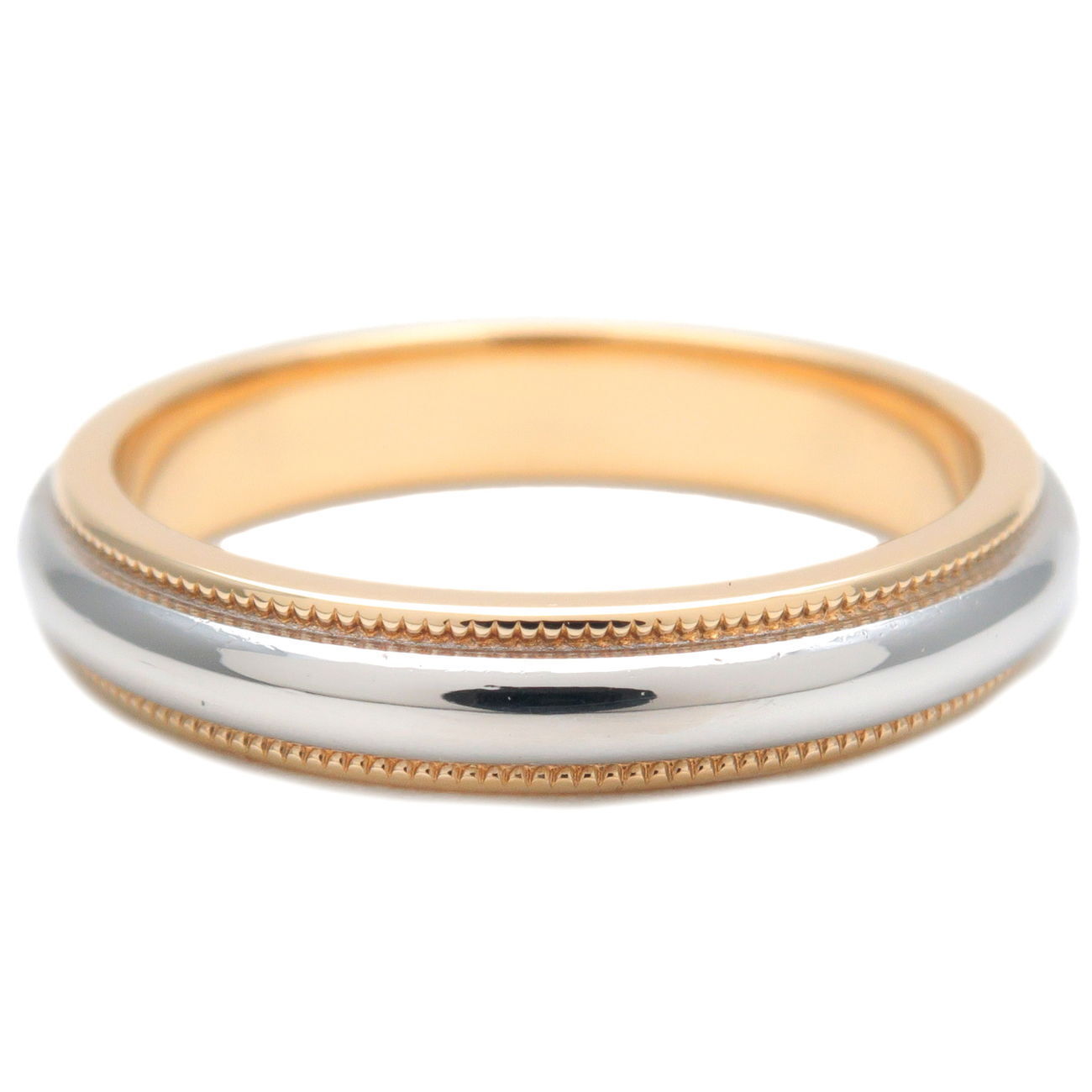 TiffanyCo. Milgrein Band Ring K18YG PT950 US5.5-6 EU51 HK12