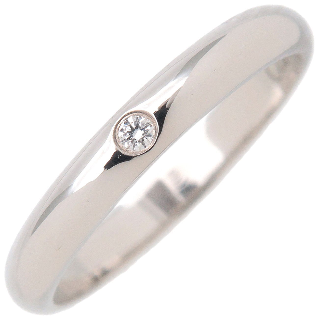 Cartier Wedding Ring 1P Diamond PT950 Platinum