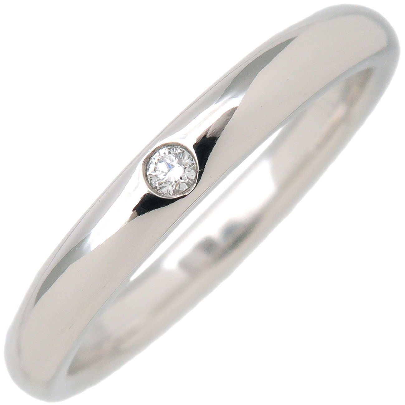 TiffanyCo. Stacking Band Ring 1P Diamond PT950 Platinum
