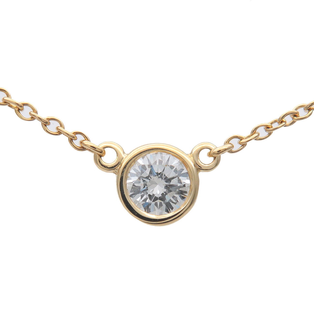 TiffanyCo. By the Yard 1P Diamond Necklace 0.14ct K18 Yellow Gold