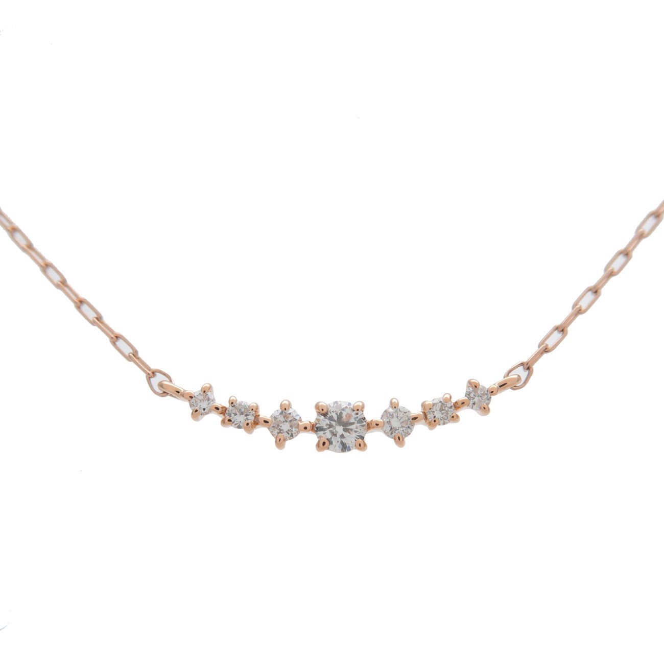 4℃ 7P Diamond Necklace K18PG K18YG Rose Gold Yellow Gold