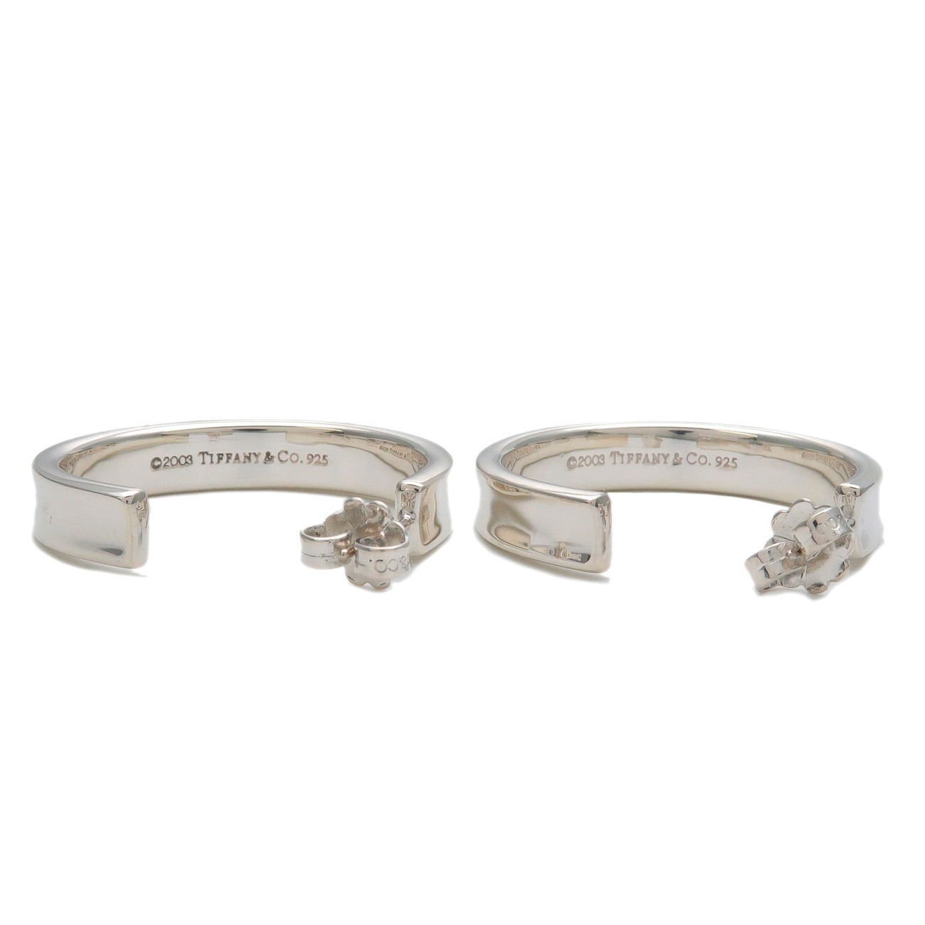 Tiffany&Co. 1837 Narrow Hoop Earrings Medium SV925 Silver