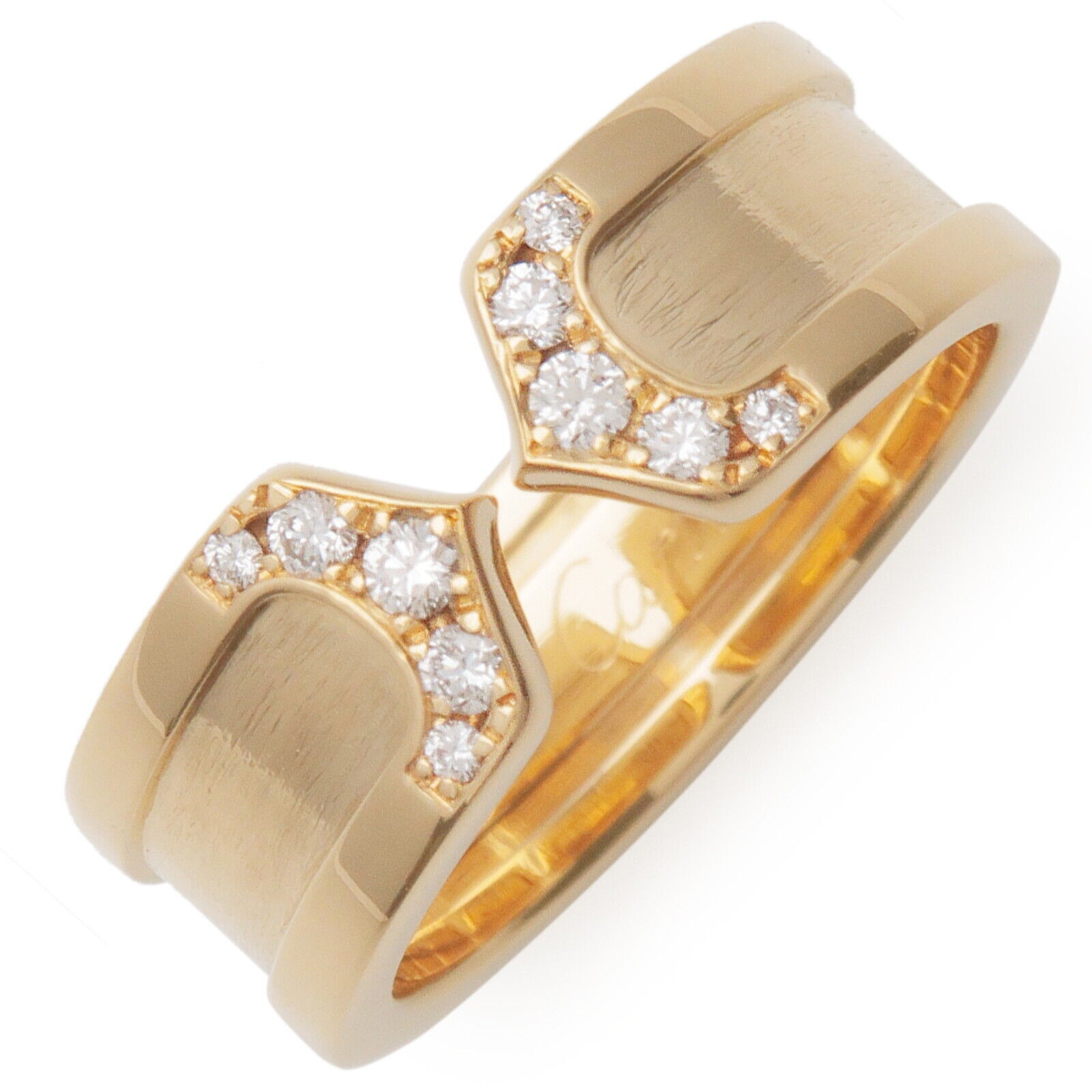Cartier 2C Diamond Ring SM K18 Yellow Gold