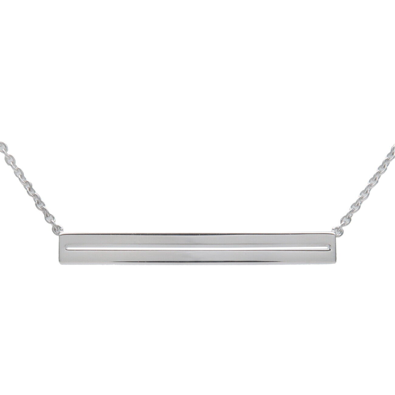 Mauboussin Bar Diamond Necklace K18WG 750WG White Gold