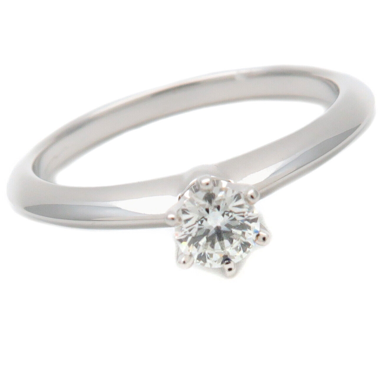 Tiffany  Co. Solitaire 1P Diamond Ring 0.2ct Platinum