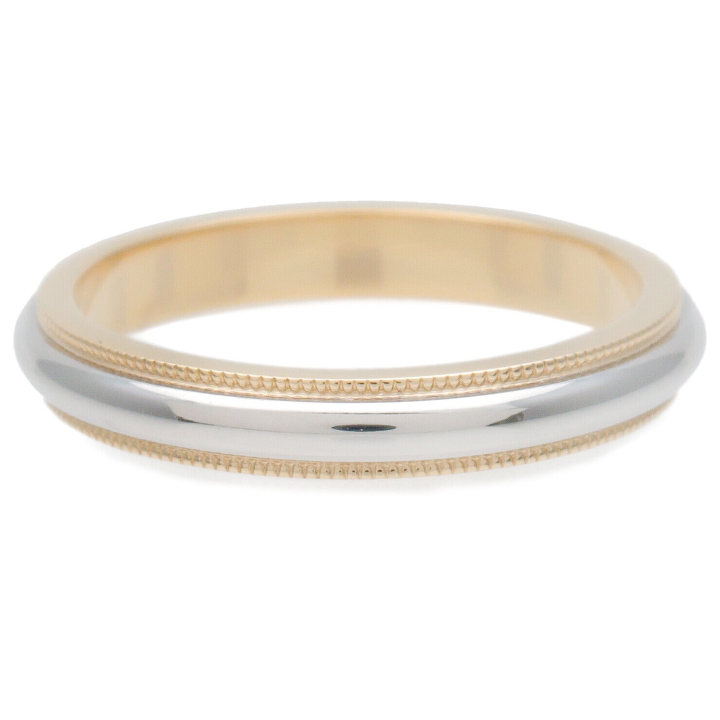 Tiffany  Co. Milgrain Band Ring K18 Yellow Gold Platinum