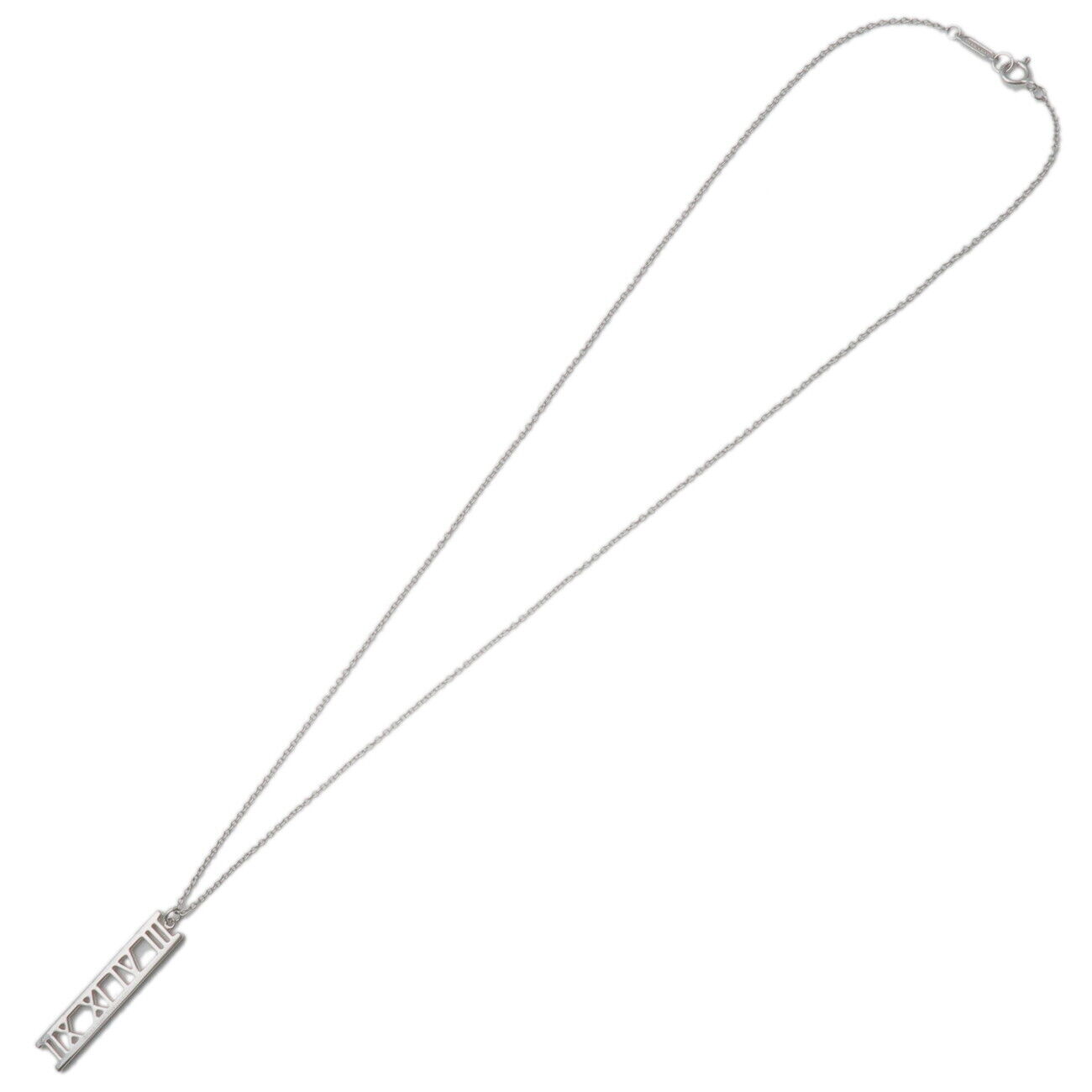 Tiffany&Co. Atlas Open Bar Necklace K18WG 750WG White Gold Used F