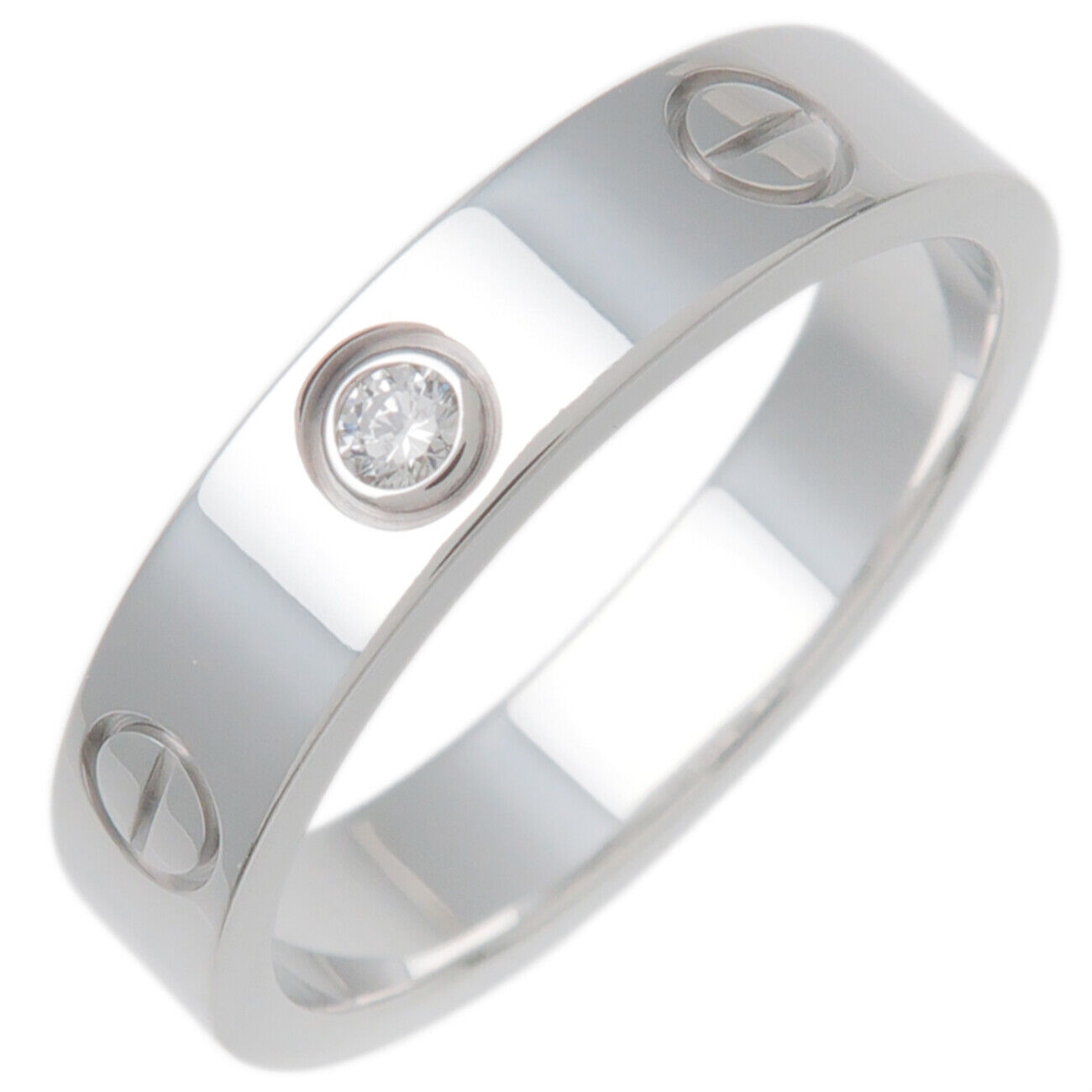 Cartier Mini Love Ring 1P Diamond K18 750WG White Gold
