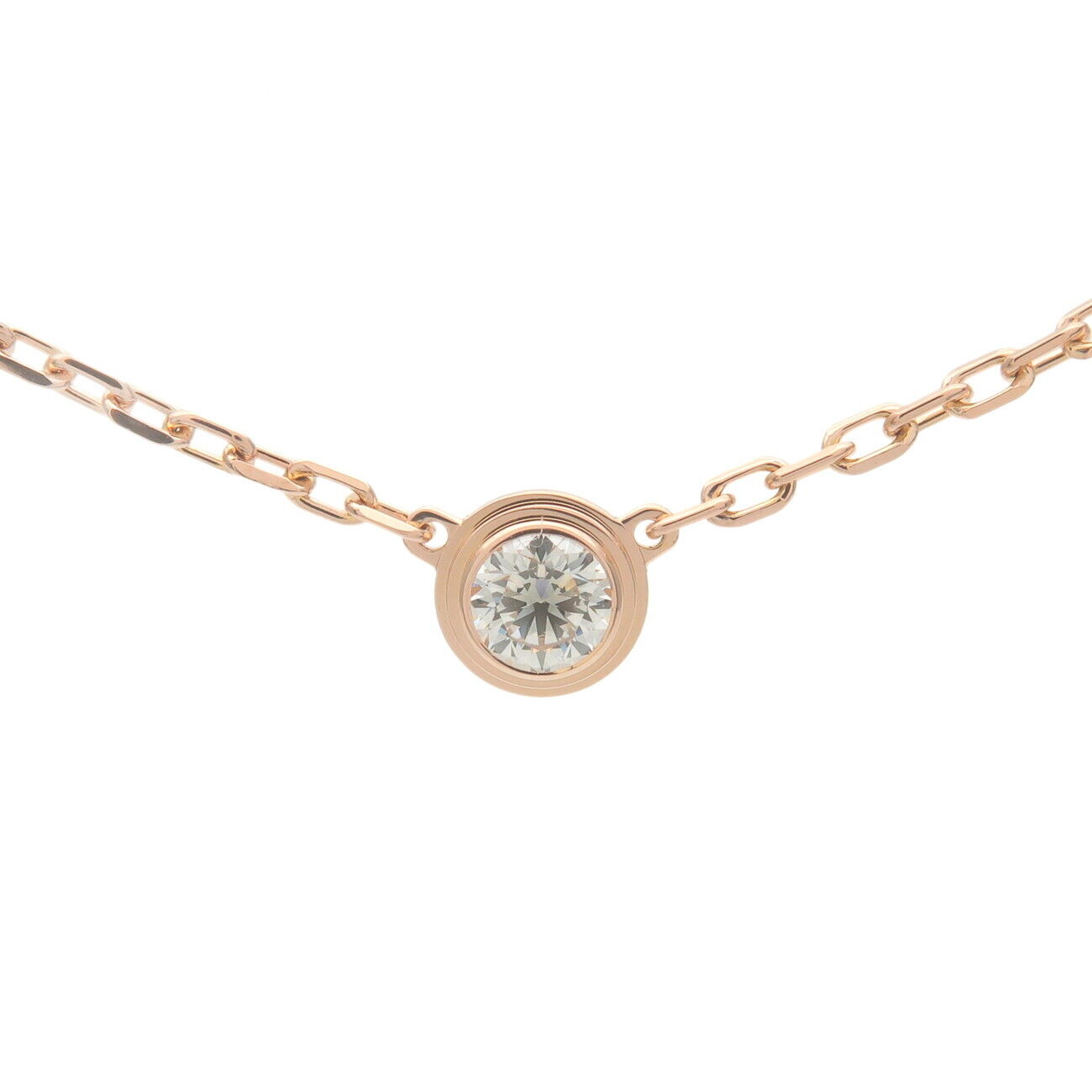 Cartier Diamant Leger 1P Necklace Diamond 0.09ct K18PG Rose Gold Used F/S