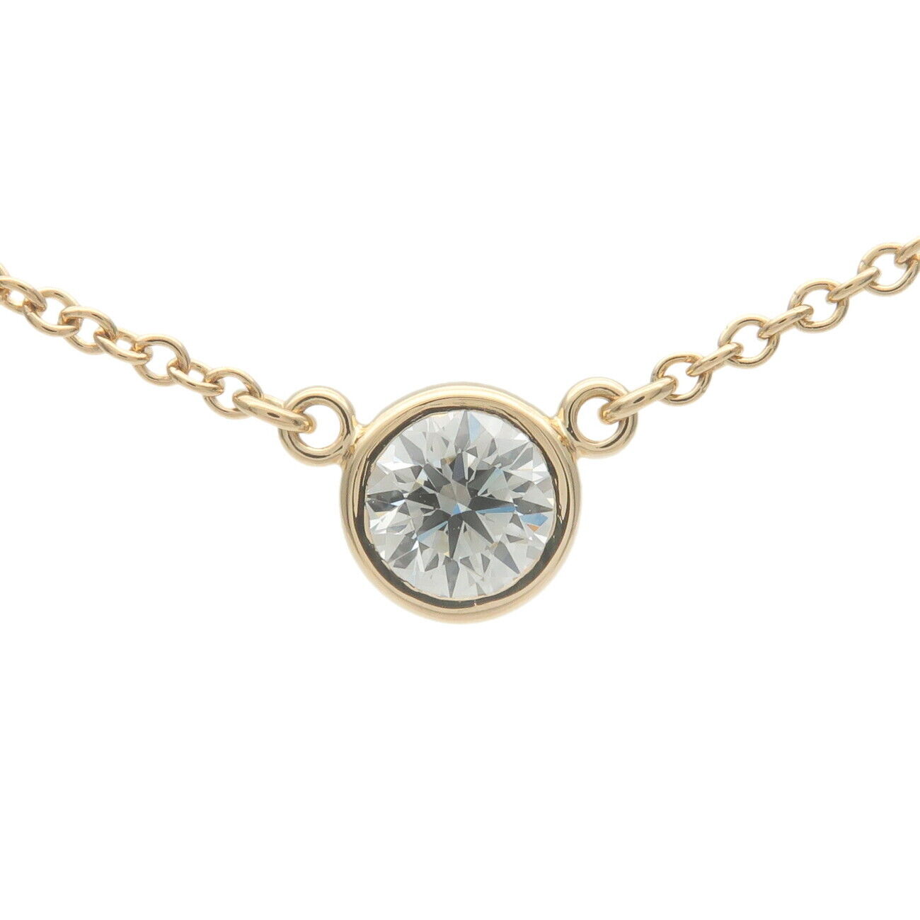 TiffanyCo. By the Yard 1P Diamond Necklace 0.2ct K18YG YellowGold
