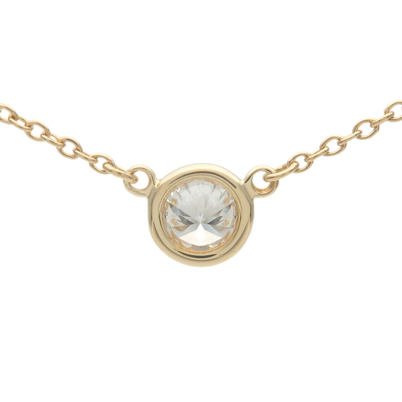 TiffanyCo. By the Yard 1P Diamond Necklace 0.2ct K18YG YellowGold
