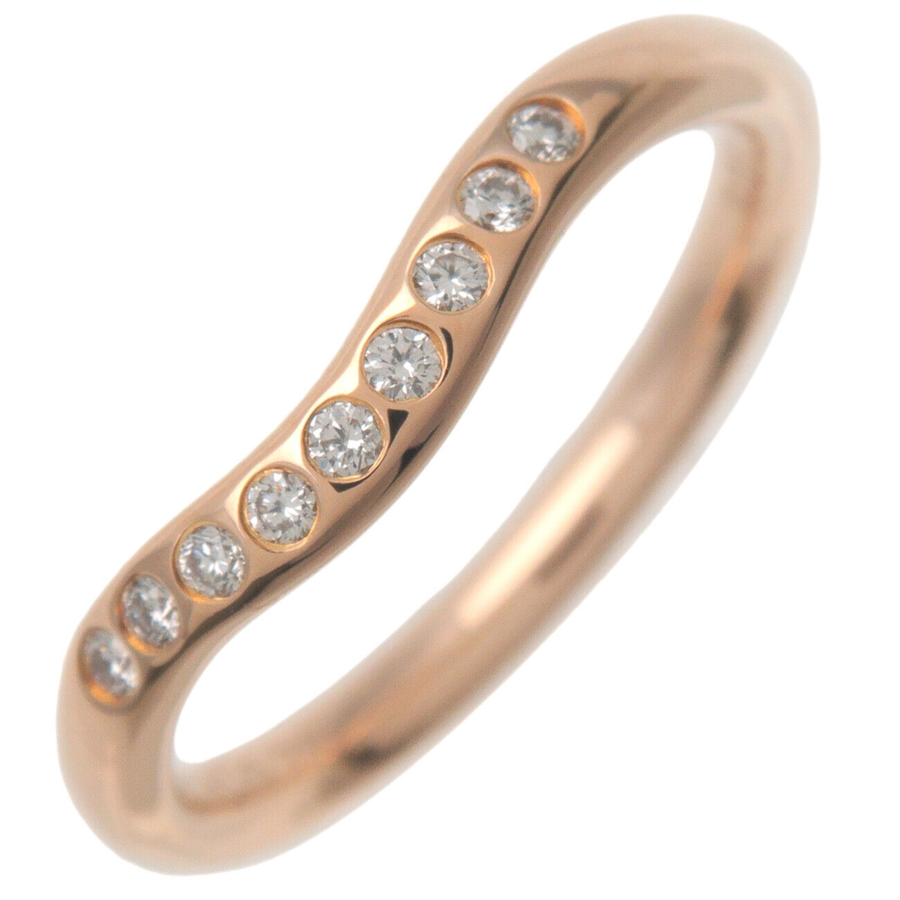 TiffanyCo. Curved Band Ring 9P Diamond PT950 Platinum