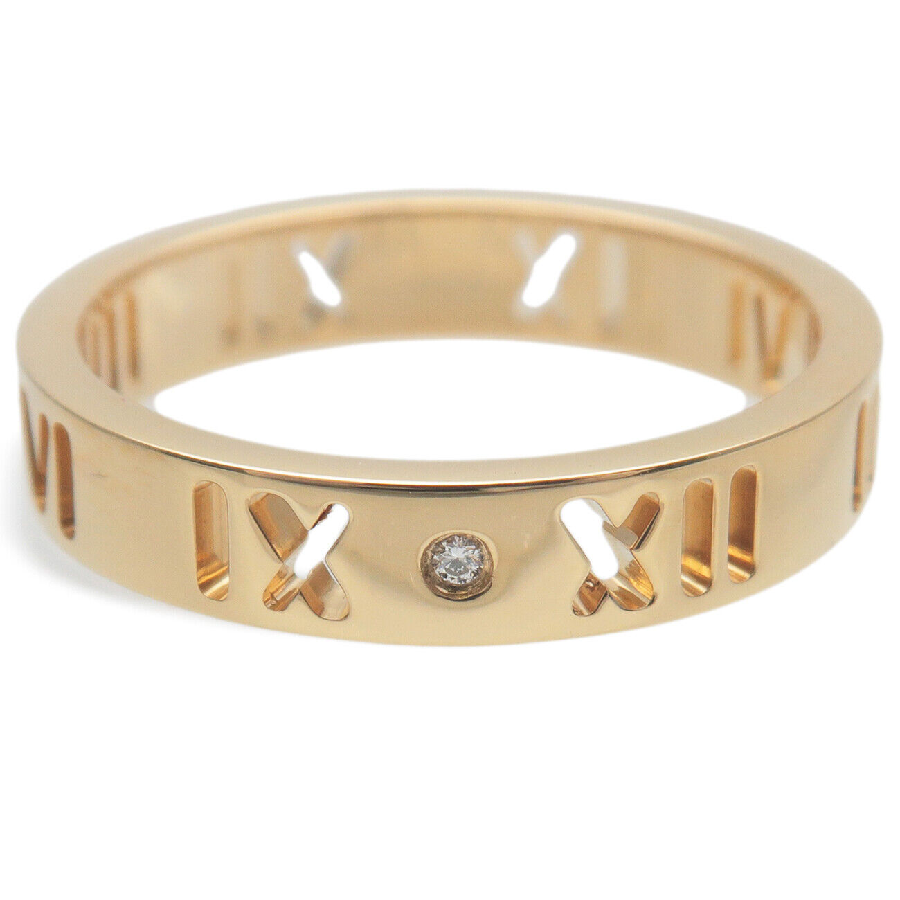 Tiffany&Co. Pierced Atlas 4P Diamond Ring K18 Yellow Gold
