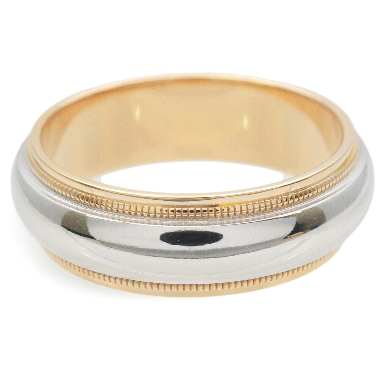 TiffanyCo. Milgrain Band Ring K18 Yellow Gold