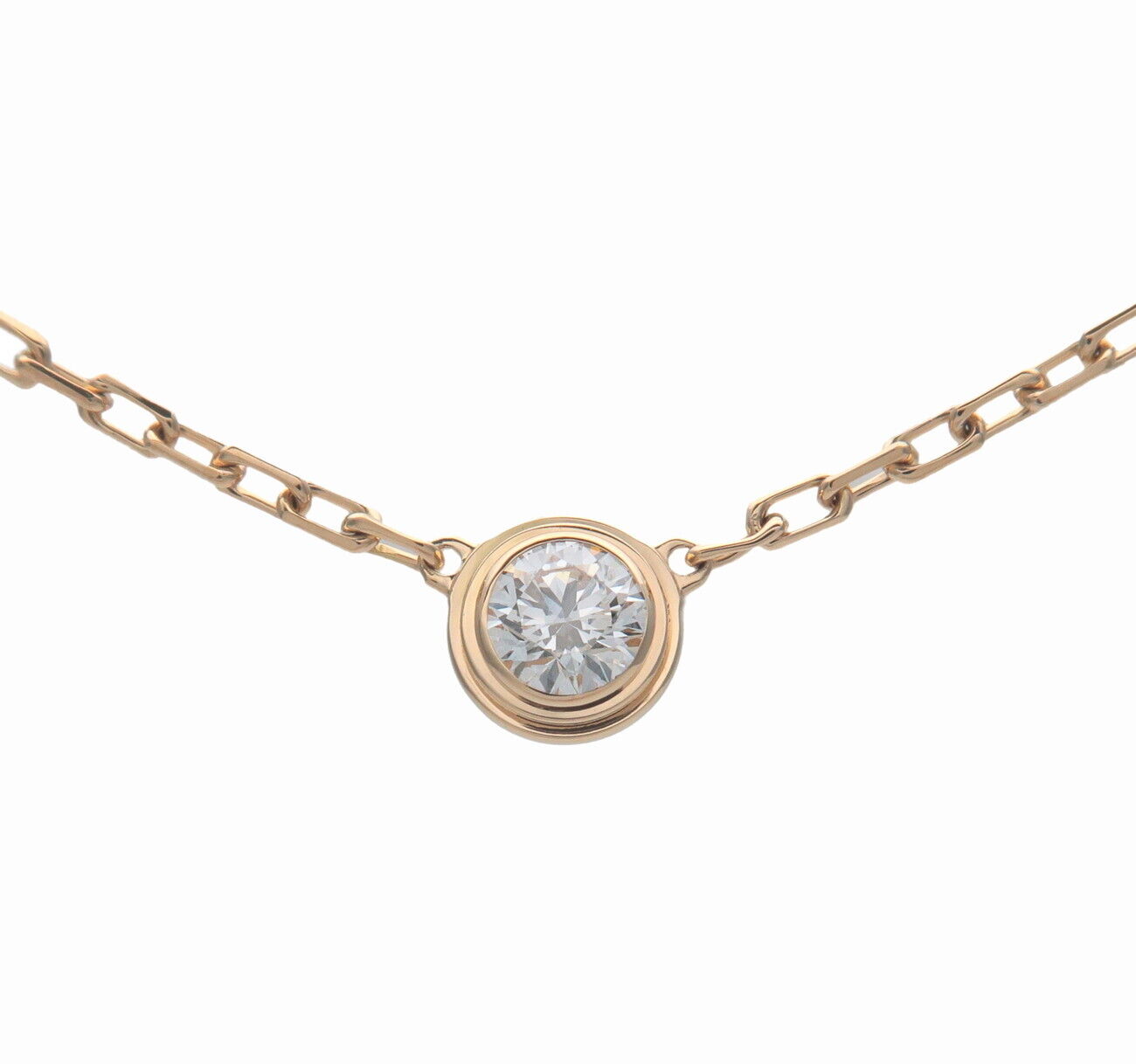 Cartier Diamant Legers 1P Diamond Necklace 0.09ct K18 YellowGold