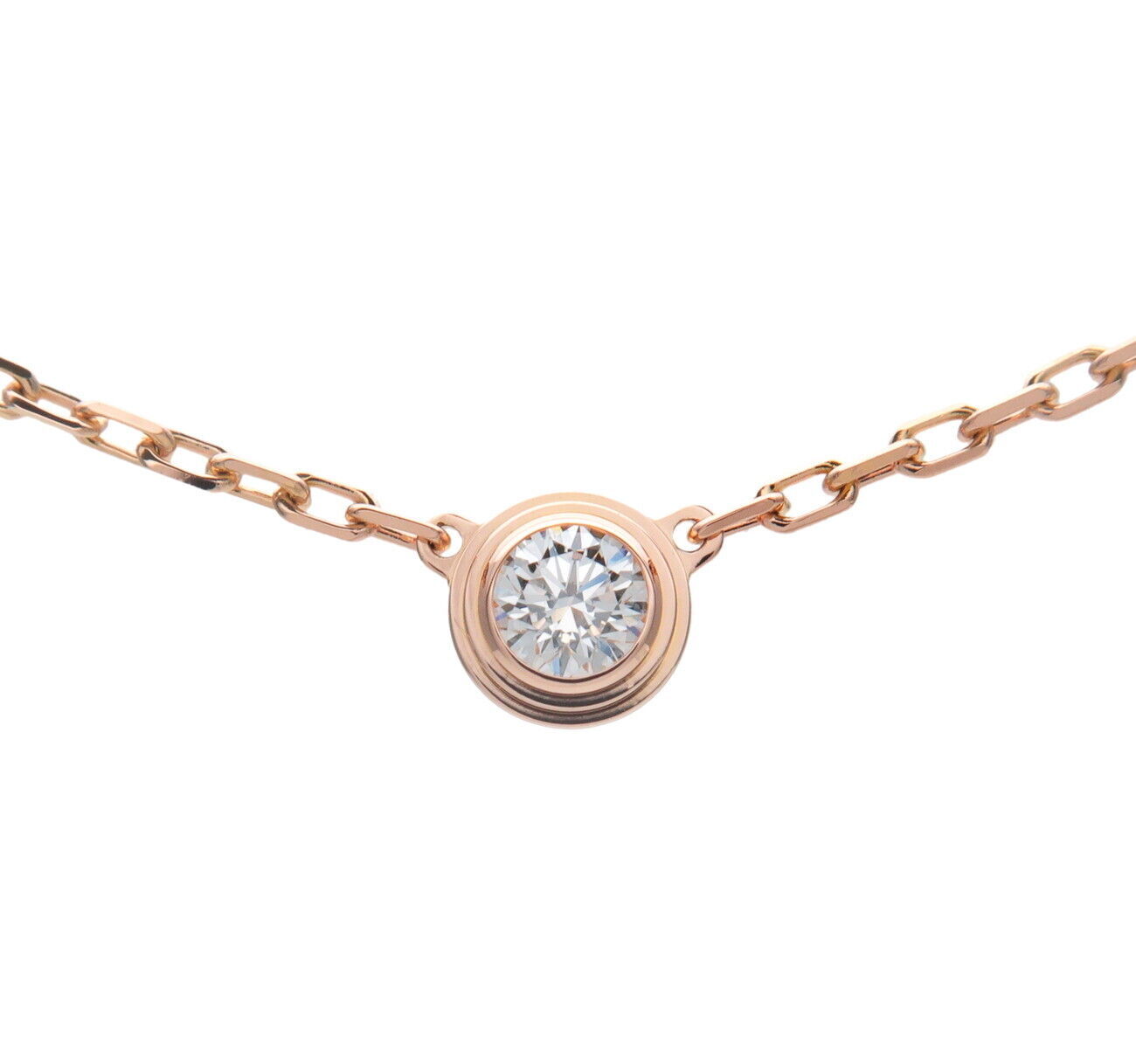 Cartier Diamants Légers SM 1P Diamond Necklace K18 RoseGold