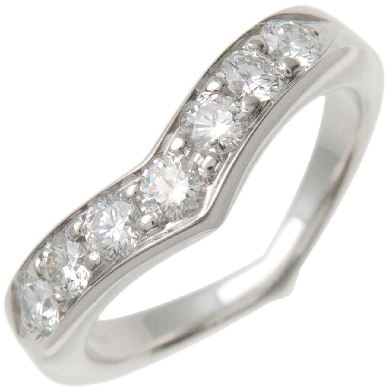 TiffanyCo. V Band Ring 7P Diamond PT950 Platinum