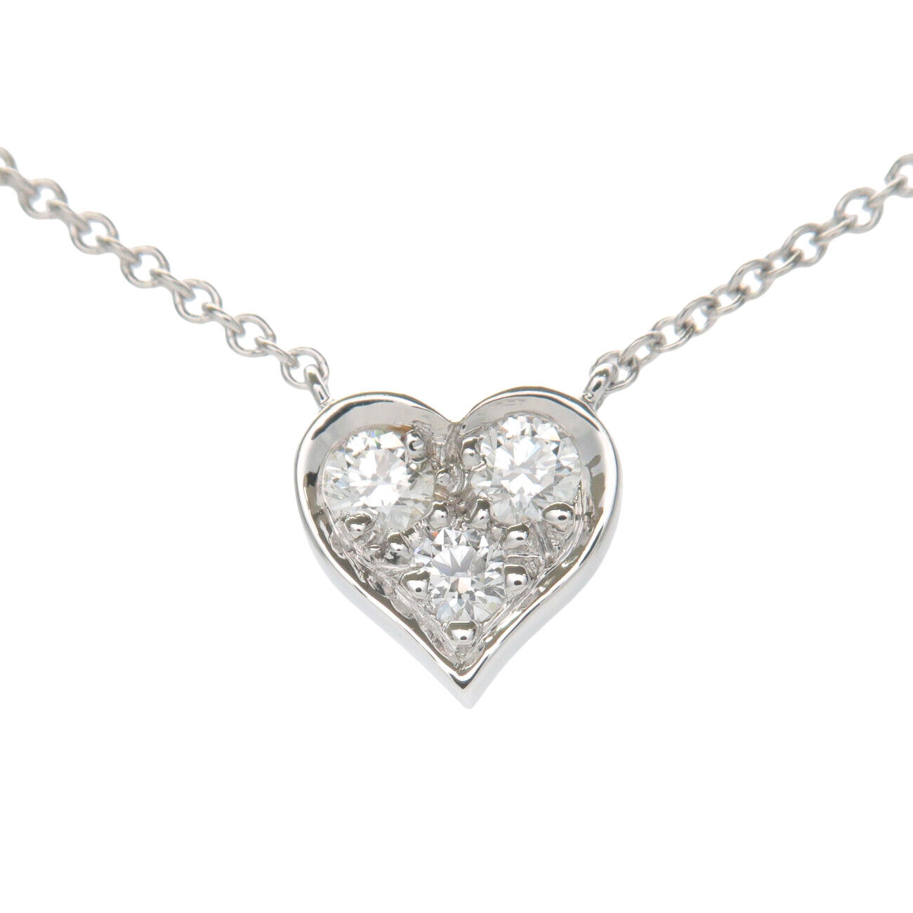 Tiffany&Co. Sent.mes
ntal Heart 3P Diamond Necklace PT950 Platinum