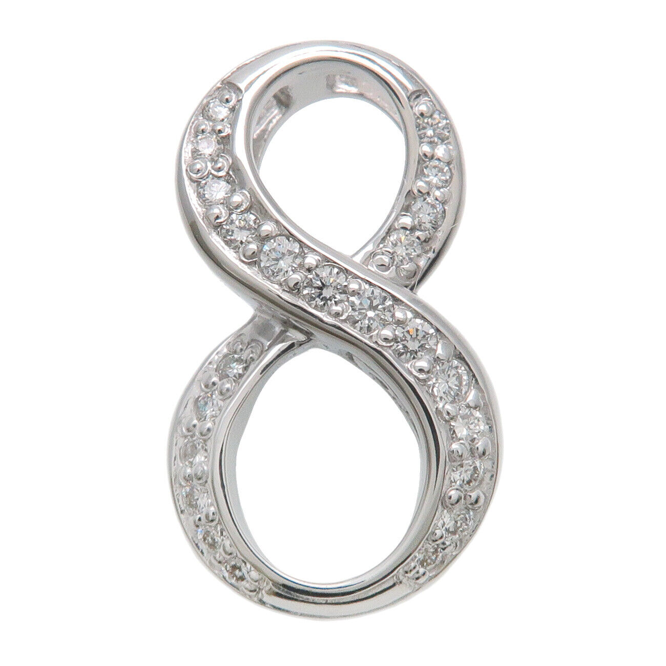 NOMBRE Number "8" Diamond Pendant Top Small 0.19ct K18 White Gold
