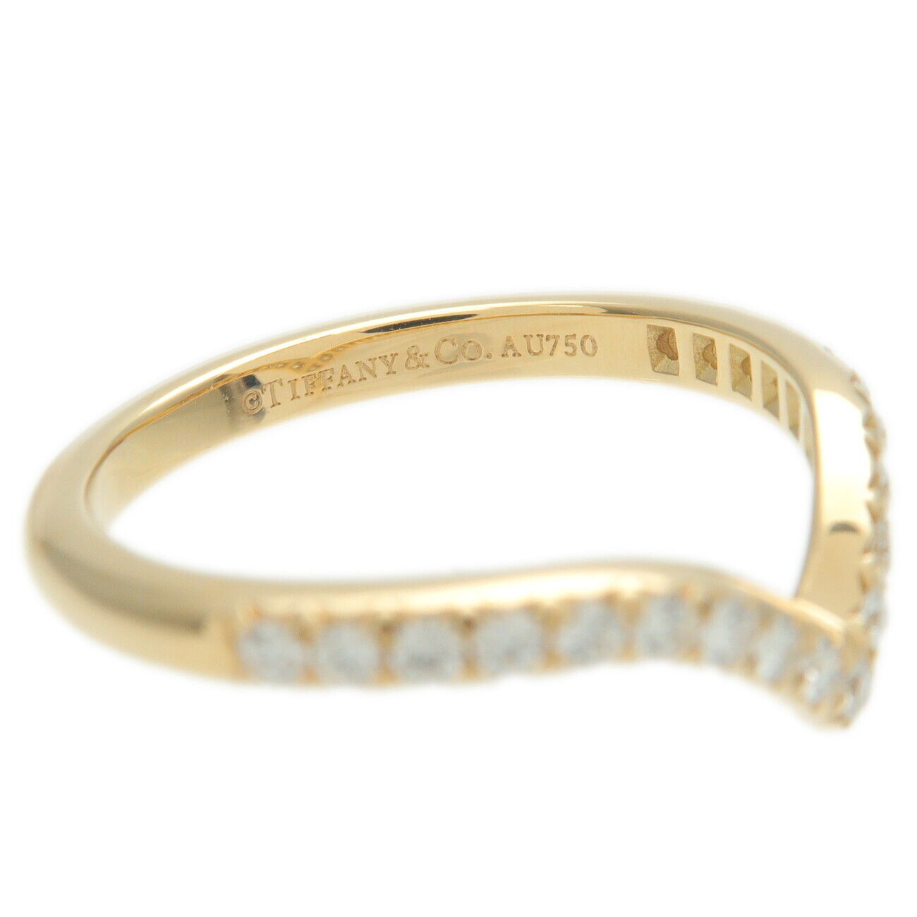 Tiffany&Co. Soleste V Ring Diamond K18 750YG Yellow Gold | Cartier 