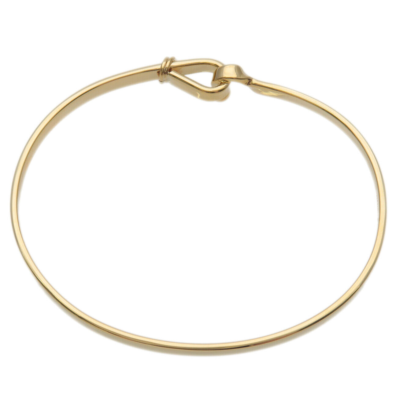 Tiffany&Co. Hook & Eye Bracelet Bangle K18YG Yellow Gold Used F/S
