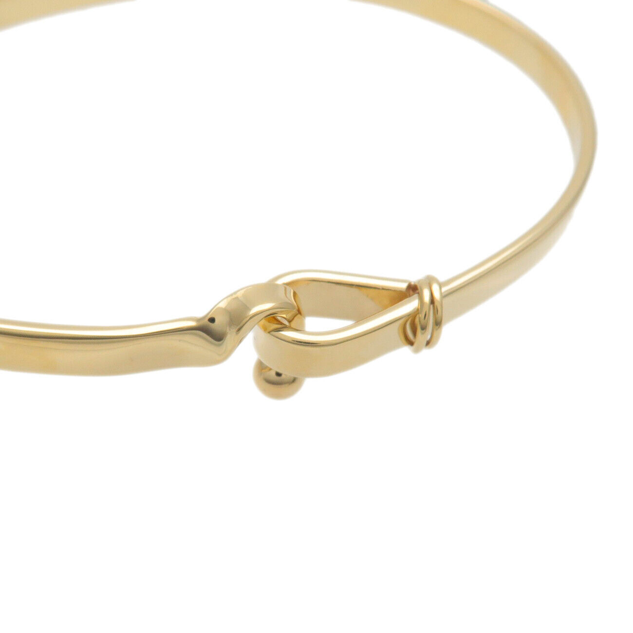 Tiffany&Co. Hook & Eye Bracelet Bangle K18YG Yellow Gold Used F/S