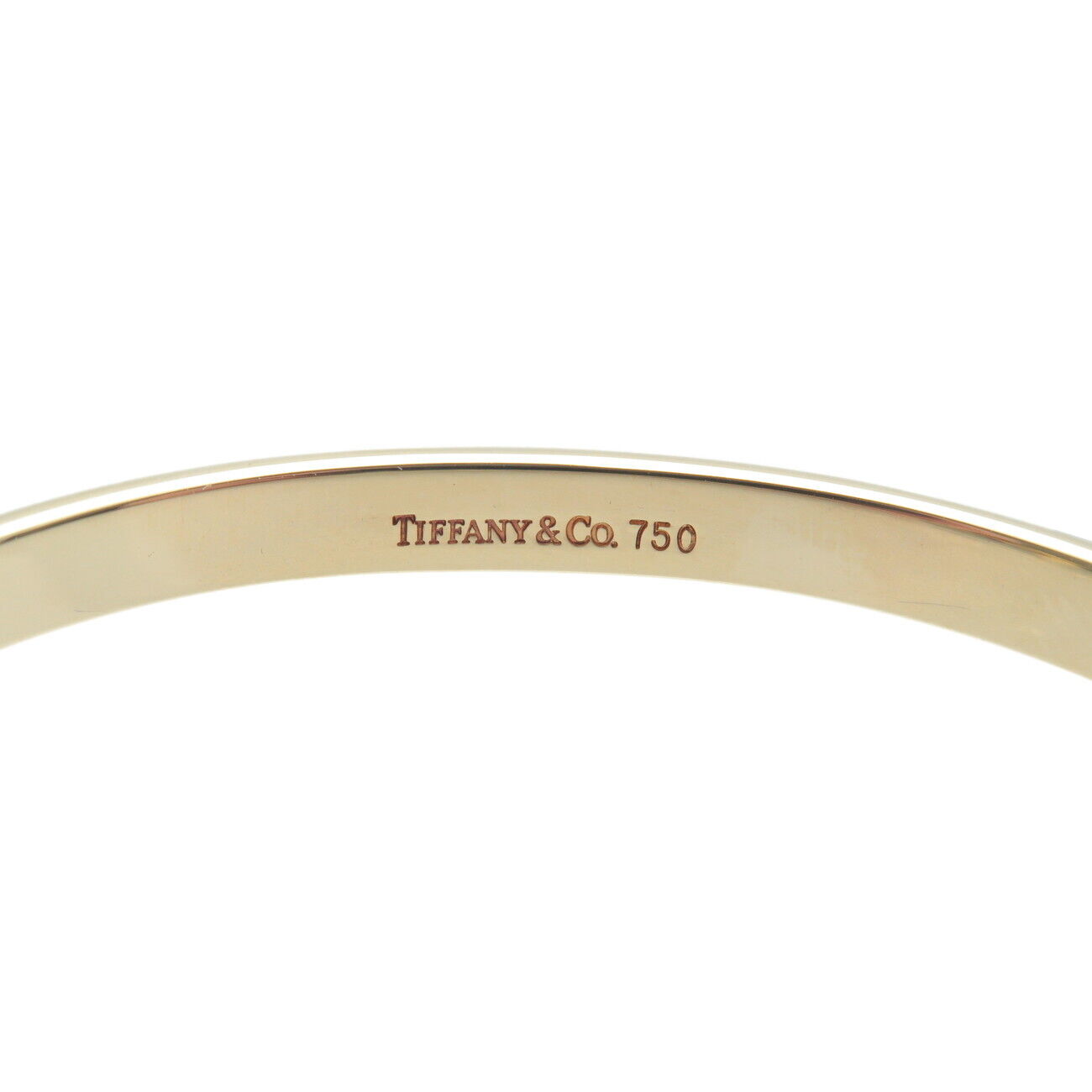 Tiffany&Co. Hook & Eye Bracelet Bangle K18YG Yellow Gold Used F/S