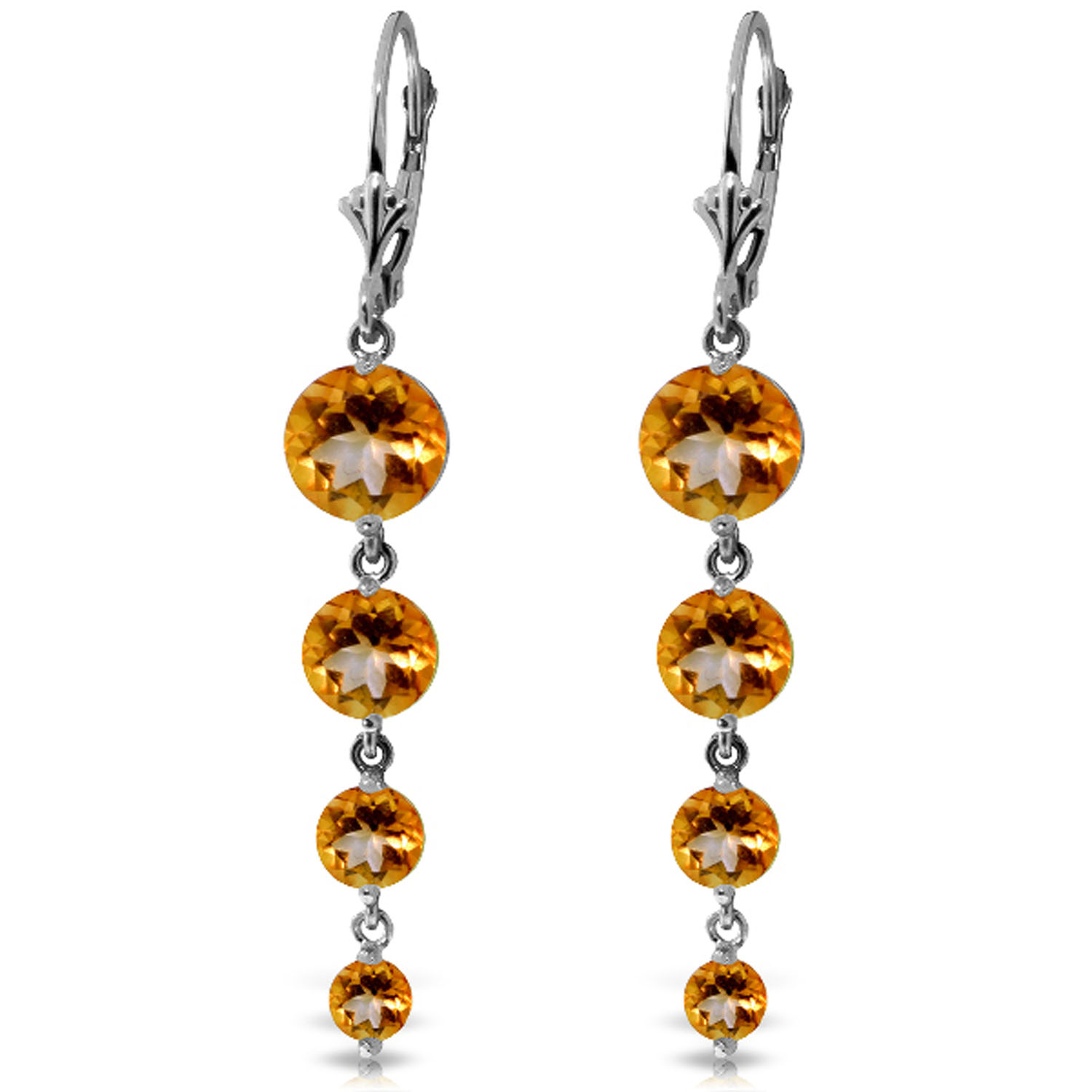 7.8 CTW 14K Solid White Gold Hope Will Find You Citrine Earrings