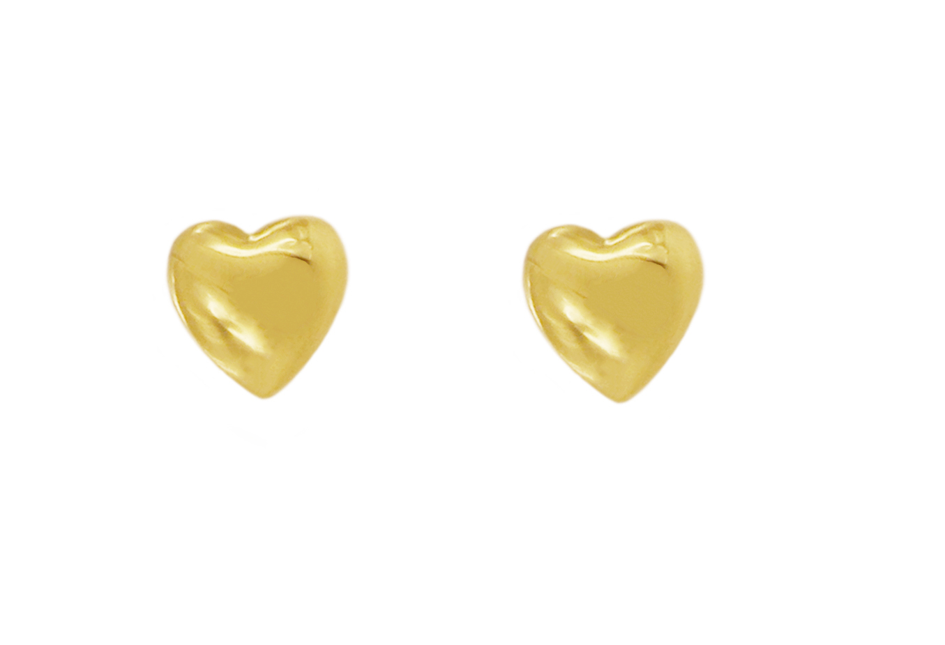 Tiffany  Co. 18K Yellow Gold Puffed Heart Stud Earrings