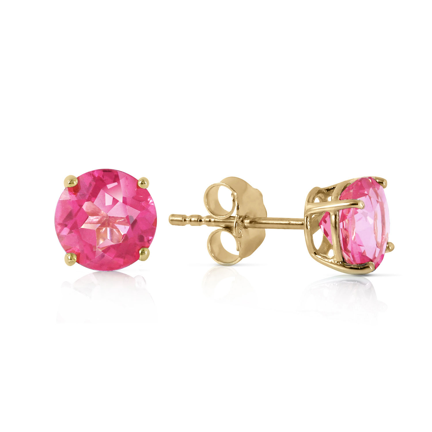 1.3 CTW 14K Solid Gold Pink In June Pink Topaz Earrings