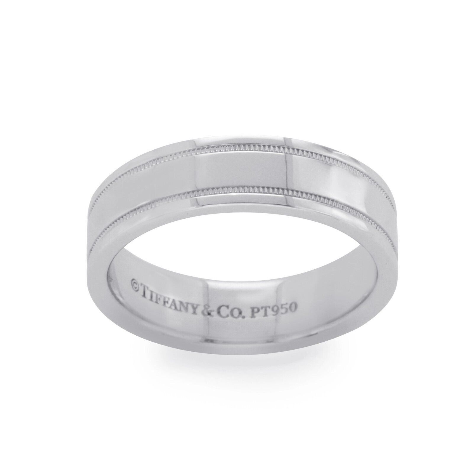 Tiffany  Co 950 Platinum Wedding Band Ring Size 6.25 »U420