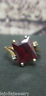 14K YELLOW GOLD LADIES RED STONE RING SIZE 4.5