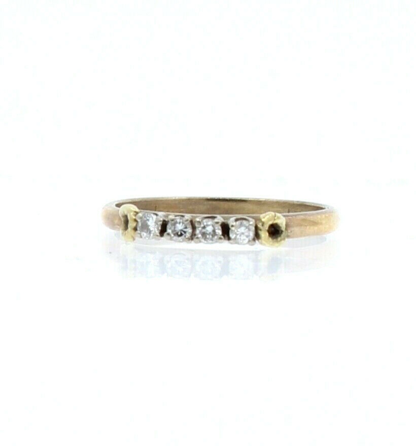14K YELLOW GOLD .20ct DIAMOND BAND LADIES RING SIZE 7.25