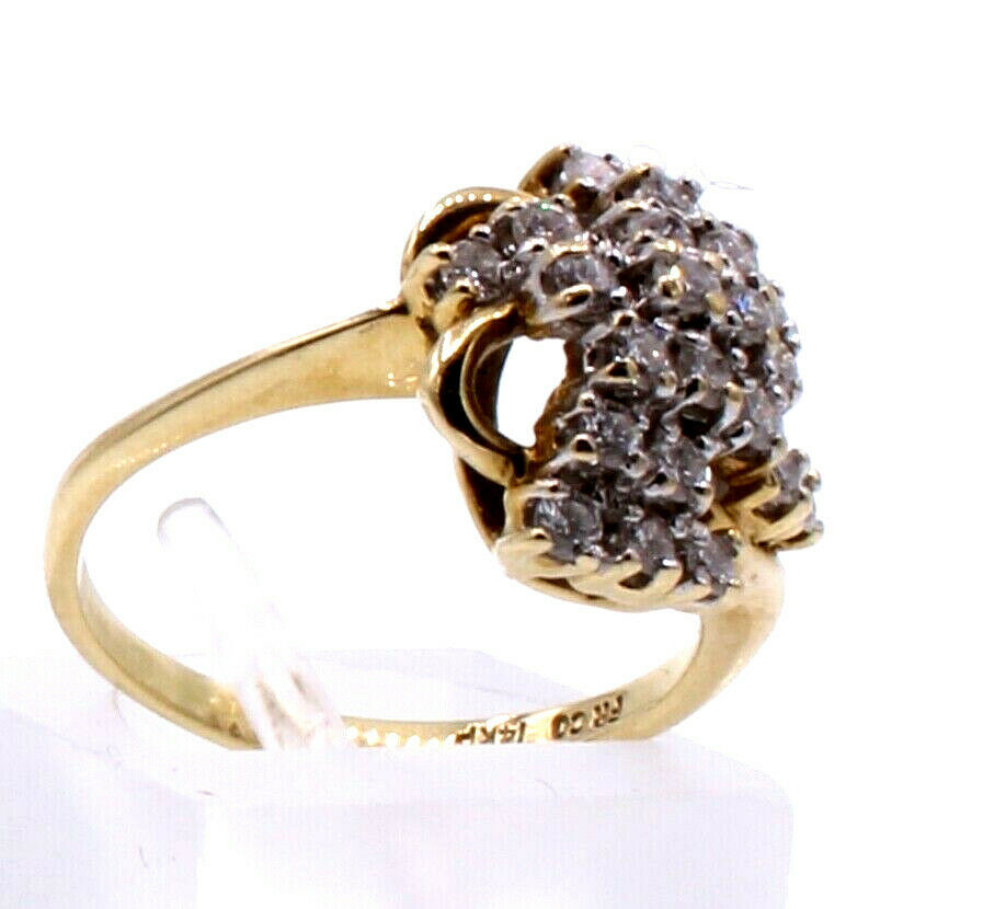 14k Yellow Gold Diamond Ladies Ring 3.2 Grams Size 5.25