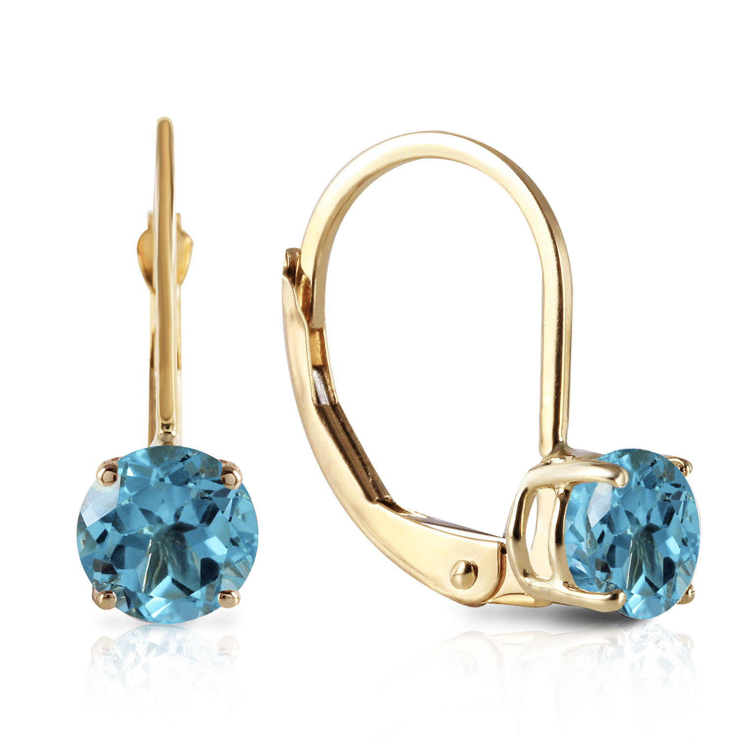 1.2 CTW 14K Solid Gold Iris Blue Topaz Earrings