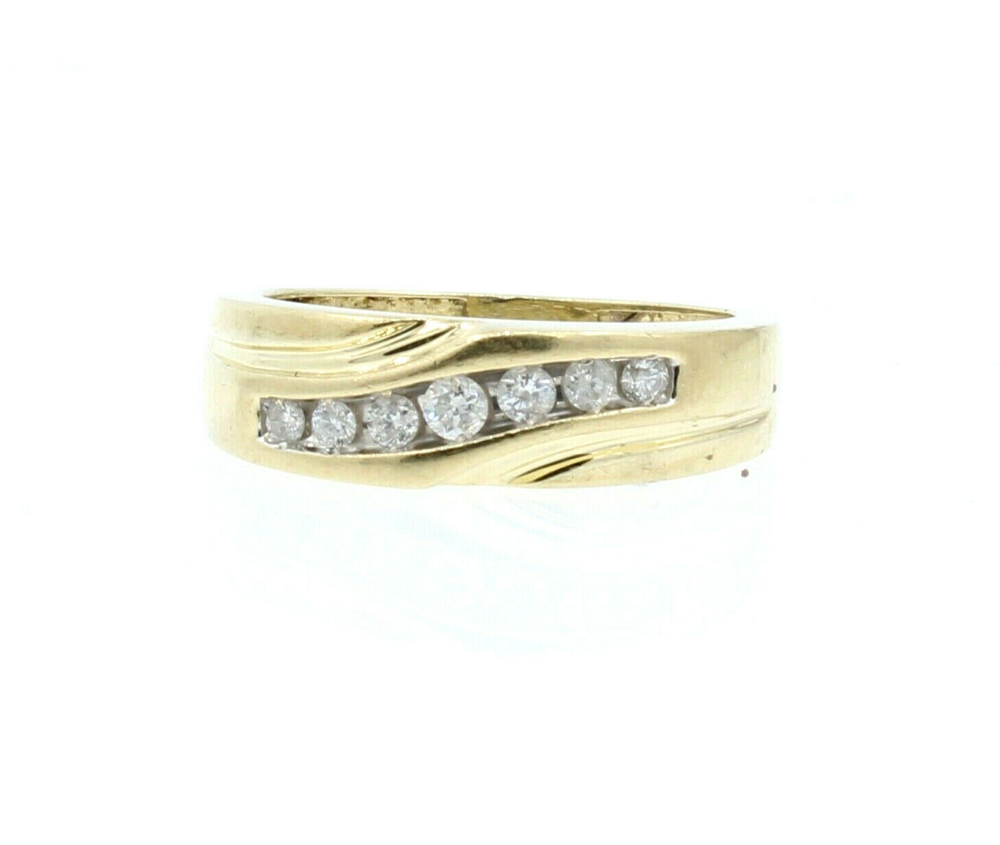 Estate 10k Yellow gold .35ct Round Diamonds Men's Ring Size 7.75