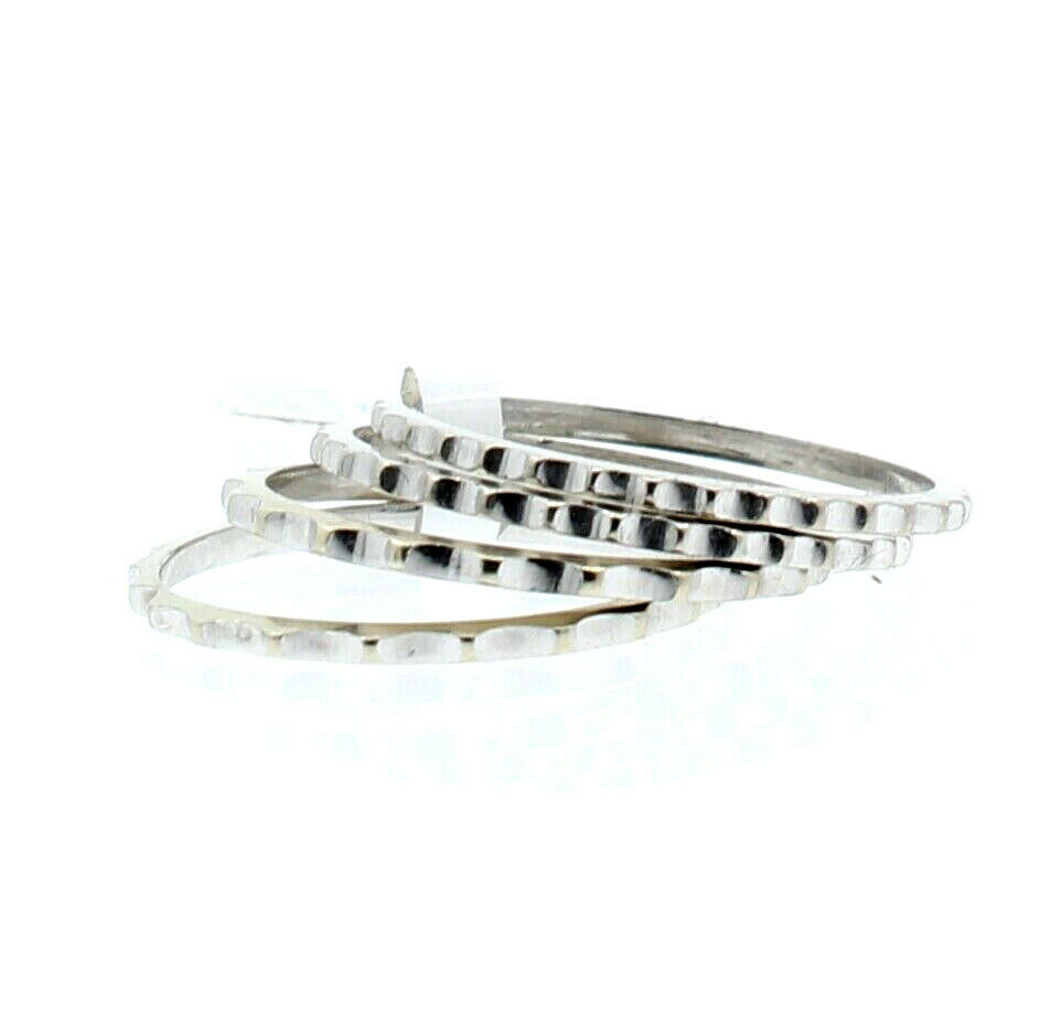 18k White gold (4) Thin Ladies Ring Band Size 5