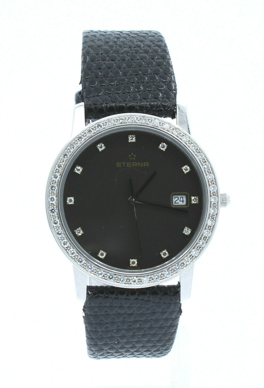 ETERNA 18k White Gold Diamond Dial Bezel Men's Watch 