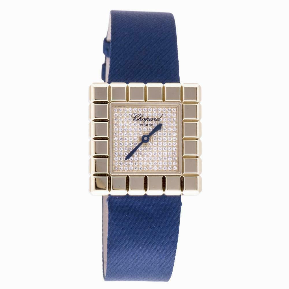 CHOPARD ICE CUBE BY DE GRISOBONO WOMENS QUARTZ WATCH 18K SOLID YG DIAMOND DIAL