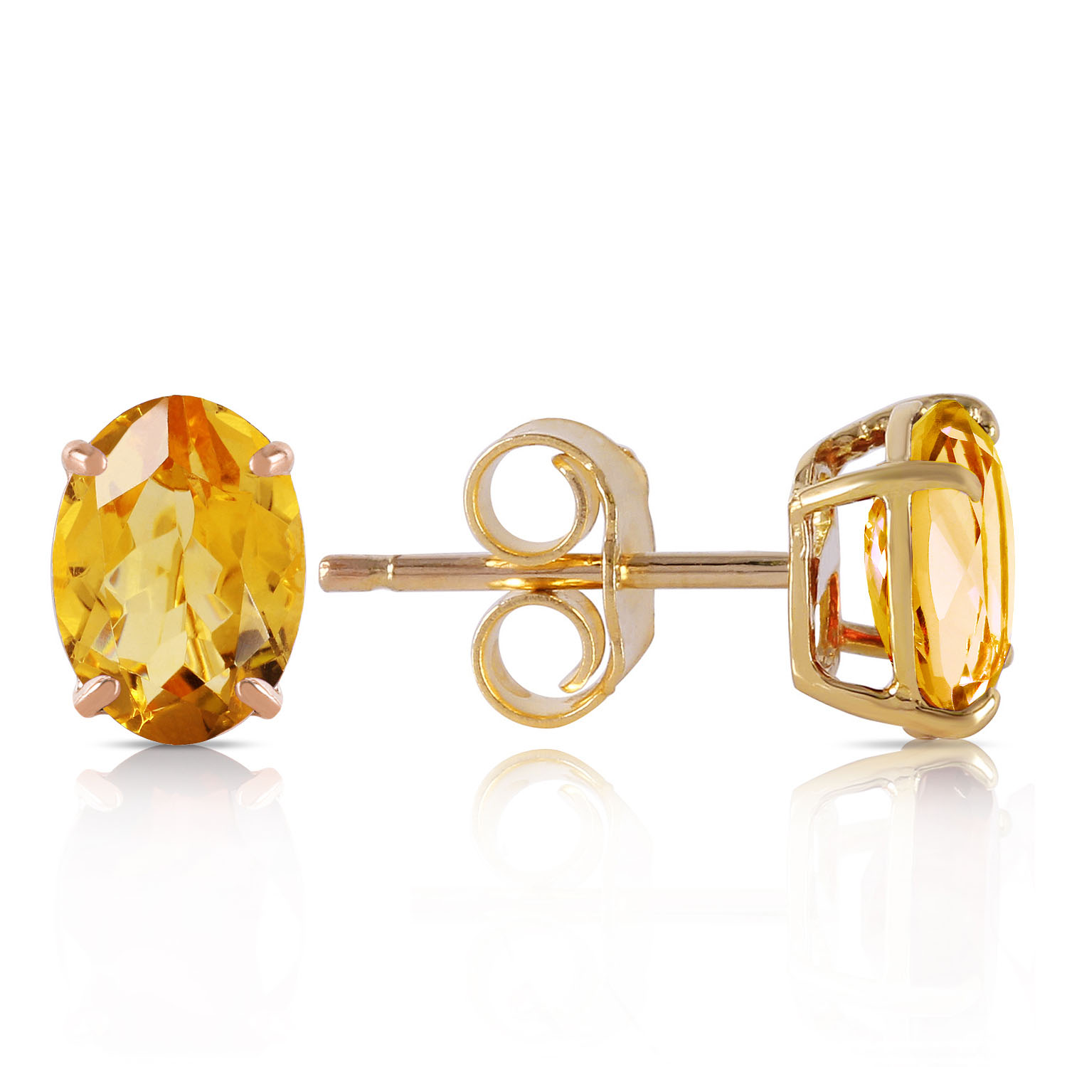 1.8 CTW 14K Solid Gold A Bee Or Two Citrine Earrings