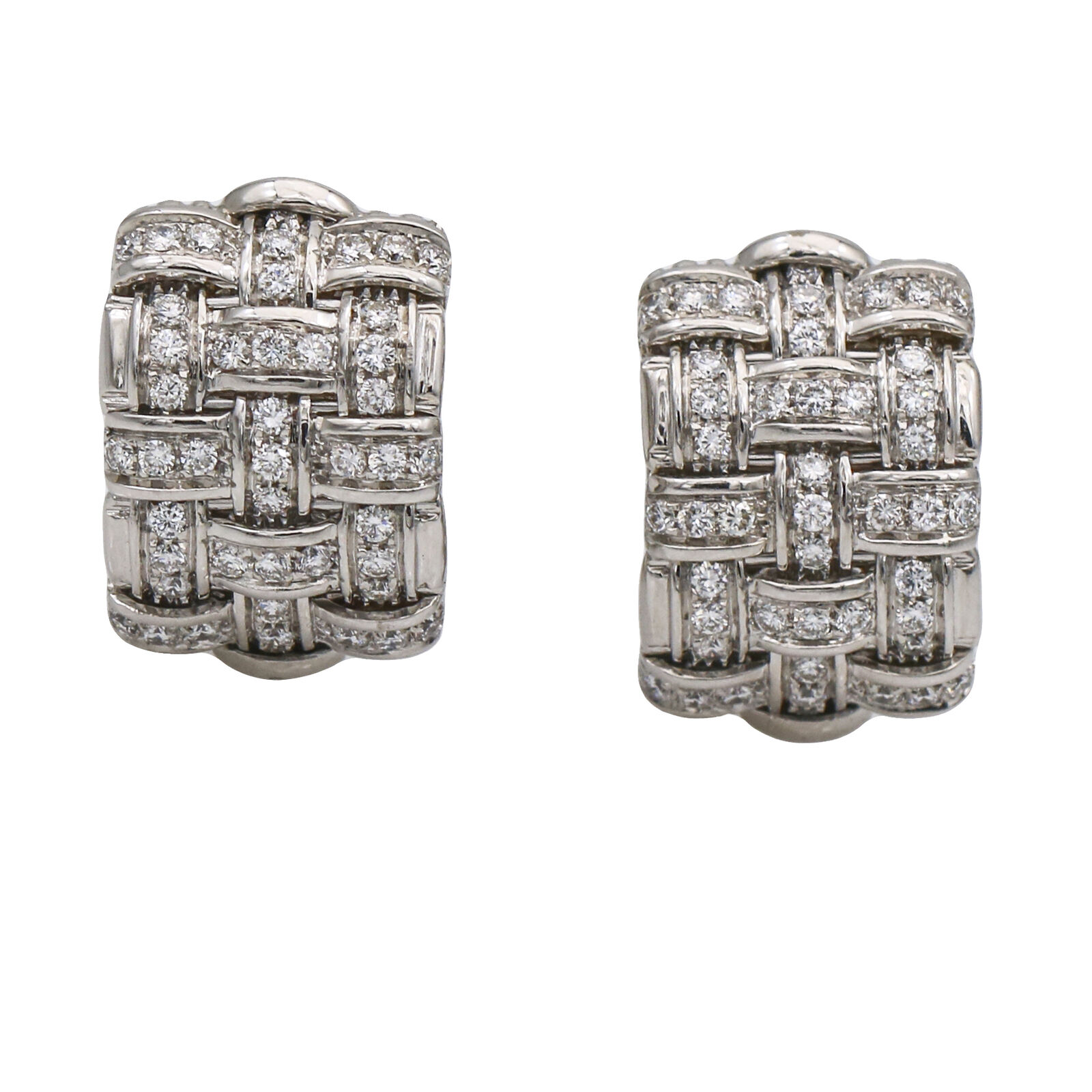 Roberto Coin Appassionata Pave Diamond Earrings in 18k White Gold (1.50 ct tw)